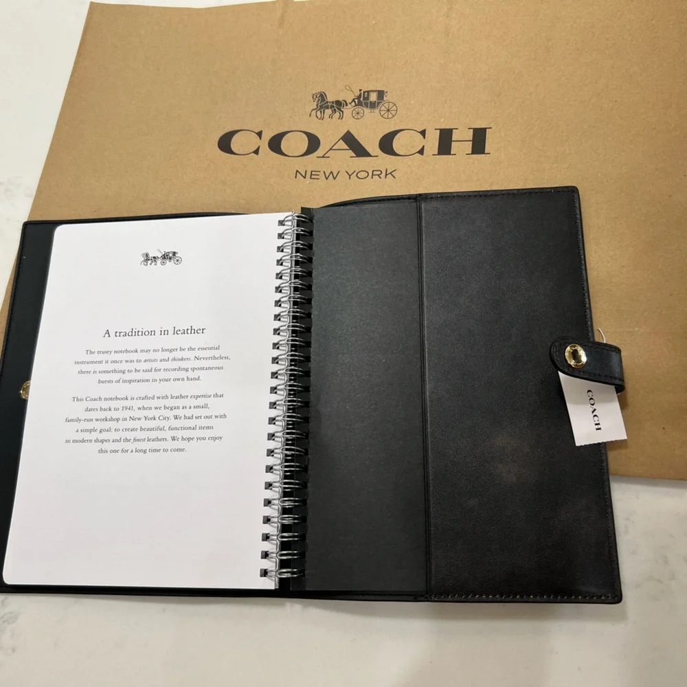 Coach Black and Gold Signature Journal